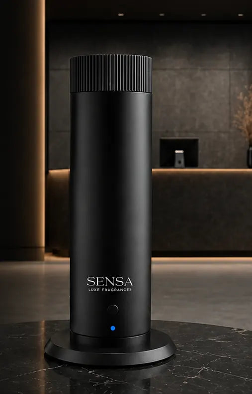 Sensa Luma diffuser in a hotel lobby